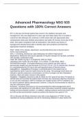 Advanced Pharmacology NSG 533 Questions with 100&percnt; Correct Answers