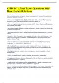 CISB 241 - Final Exam Questions With New Update Solutions