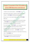 Chapter 2 essentials of the US healthcare system 2025 Questions and Answers