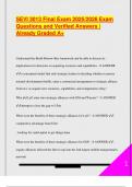 SEVI 3013 Final Exam 2025&sol;2026 Exam  Questions and Verified Answers &vert;  Already Graded A&plus;