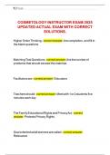 COSMETOLOGY INSTRUCTOR EXAM 2025 UPDATED ACTUAL EXAM WITH CORRECT SOLUTIONS