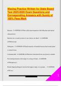 Waxing Practice Written for State Board  Test 2025&sol;2026 Exam Questions and  Corresponding Answers with Surety of  100&percnt; Pass Mark 
