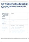 Exam &lpar;elaborations&rpar; ARF -ADULT RESIDENTIAL FACILITY  