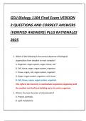 GSU BIOL 1104 Final Exam VERSION  2 QUESTIONS AND CORRECT ANSWERS  &lpar;VERIFIED ANSWERS&rpar; PLUS RATIONALES  2025