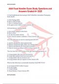 AAA Food Handler Exam Study Questions and Answers Graded A&plus; 2025