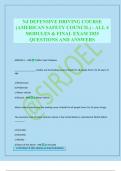 NJ DEFENSIVE DRIVING COURSE &lpar;AMERICAN SAFETY COUNCIL&rpar; - ALL 4 MODULES & FINAL EXAM 2025 QUESTIONS AND ANSWERS