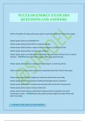 NUCLEAR ENERGY EXAM 2025 QUESTIONS AND ANSWERS