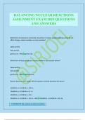 BALANCING NUCLEAR REACTIONS ASSIGNMENT EXAM 2025 QUESTIONS AND ANSWERS