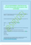 NUCLEAR FISSION AND NUCLEAR FUSION EXAM 2025 QUESTIONS AND ANSWERS