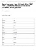 Gizmo Scavenger Hunt-8th Grade EXAM TEST WITH LATEST UPDATED &lpar;QUESTIONS AND ANSWERS&rpar; already passed&excl;&excl;