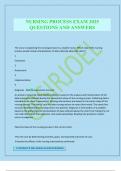 NURSING PROCESS EXAM 2025 QUESTIONS AND ANSWERS