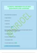 NURSING THEORIES EXAM 2025 QUESTIONS AND ANSWERS