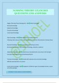 NURSING THEORY EXAM 2025 QUESTIONS AND ANSWERS