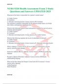 NURS 5220 Health Assessment Exam 2 Study Questions and Answers UPDATED 2025
