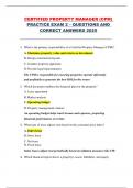 CERTIFIED PROPERTY MANAGER &lpar;CPM&rpar;  PRACTICE EXAM 2 &ndash; QUESTIONS AND  CORRECT ANSWERS 2025