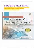 Test Bank for Burns and Grove's The Practice of Nursing Research Appraisal&comma; Synthesis&comma; and Generation of Evidence 8th Edition by jennifer r gray