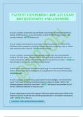 PATIENT CENTERED CARE ATI EXAM 2025 QUESTIONS AND ANSWERS