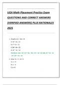 UGA Math Placement Practice Exam QUESTIONS AND CORRECT ANSWERS  &lpar;VERIFIED ANSWERS&rpar; PLUS RATIONALES  2025