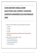 UTAH NOTARY PUBLIC EXAM QUESTIONS AND CORRECT ANSWERS  &lpar;VERIFIED ANSWERS&rpar; PLUS RATIONALES  2025