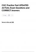 CHC Practice Test UPDATED ACTUAL Exam Questions and CORRECT Answers