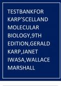 Test Bank for Karp’s Cell and Molecular Biology – Gerald Karp, Janet Iwasa, Wallace Marshall | 9th Edition (Updated & Brand New) | Latest Exam Prep Resource
