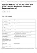 Sarah Michelle FNP Practice Test EXAM 2025 UPDATE Verified Questions And Answers &vert; Guaranteed Success&excl;&excl;