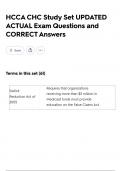 HCCA CHC Study Set UPDATED ACTUAL Exam Questions and CORRECT Answers