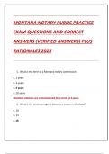 MONTANA NOTARY PUBLIC PRACTICE  EXAM QUESTIONS AND CORRECT  ANSWERS &lpar;VERIFIED ANSWERS&rpar; PLUS  RATIONALES 2025