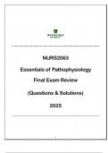 NUR2063 Essentials of Pathophysiology - Final Exam Review (Qns & Ans) 