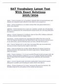SAT Vocabulary &ndash; Latest Test with Exact Solutions &lpar;2025&sol;2026&rpar; &ndash; Targeted Practice for Word Knowledge and Context Mastery