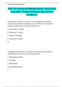 NSG 521 Advanced Pathophysiology Final Exam Prep 2025 Verified Questions and Answers Graded A&plus;&period;