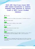 ISYE 6501 Final Exam &lpar;Latest 2025&sol; 2026 Update&rpar; Introduction to Analytics Modeling Guide &vert;Questions & Answers&vert; Grade A&vert; 100&percnt; Correct &lpar;Verified Solutions&rpar;