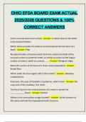 OHIO EFDA BOARD EXAM ACTUAL 2025&sol;2026 QUESTIONS & 100&percnt; CORRECT ANSWERS