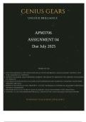APM3706 ASSIGNMENT 04 (Exceptional Solution) Due July 2025