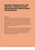ABDOMINAL SONOGRAPHY FINAL &lpar;ABD FINAL WCUI&rpar; &ndash; COMPLETE 2025 EXAM QUESTION BANK WITH VERIFIED ANSWERS AND EXPLANATIONS