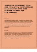 ABDOMINAL SONOGRAPHY FINAL &lpar;ABD FINAL WCUI&rpar; &ndash; COMPLETE 2025 EXAM QUESTION BANK WITH VERIFIED ANSWERS AND EXPLANATIONS