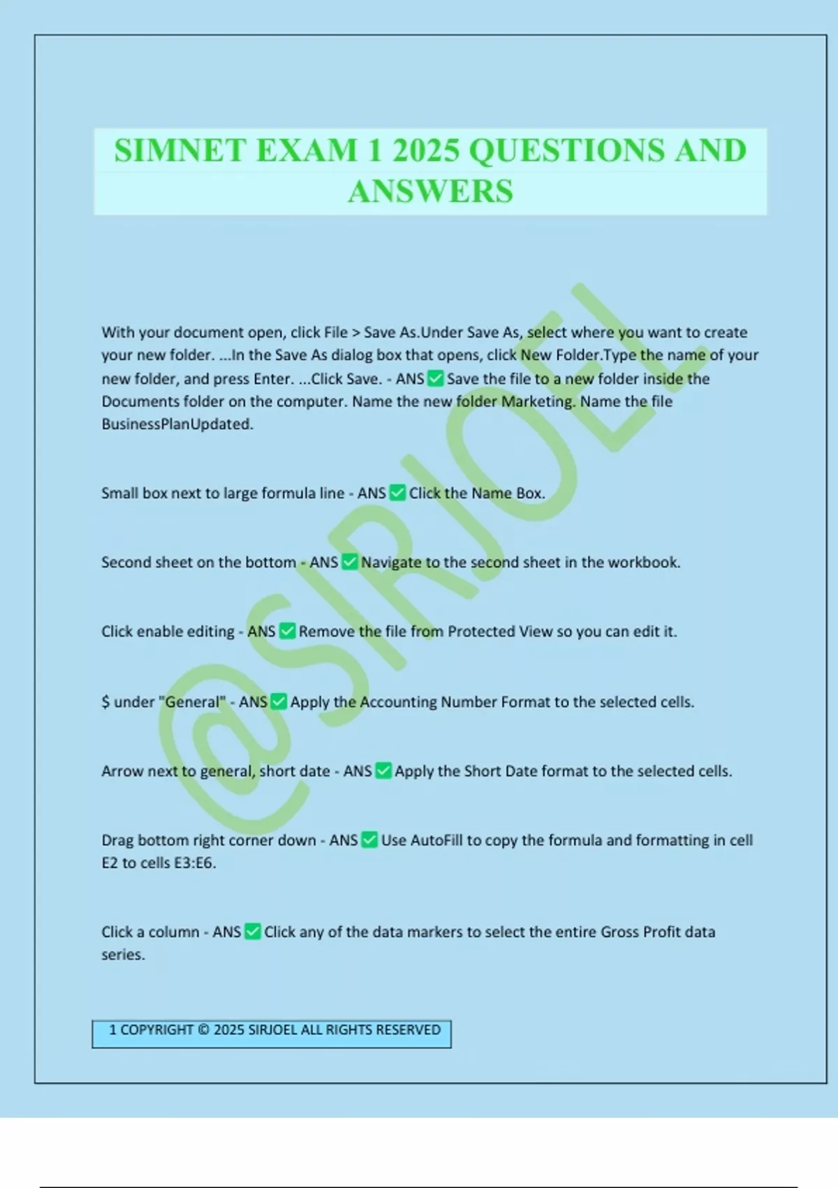 SIMNET EXAM 1 2025 QUESTIONS AND ANSWERS - SIMNET - Stuvia US
