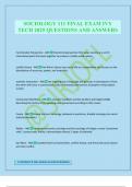 SOCIOLOGY 111 FINAL EXAM IVY TECH 2025 QUESTIONS AND ANSWERS