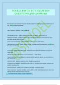 SOCIAL PSYCH UCT EXAM 2025 QUESTIONS AND ANSWERS