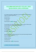 SYG2000 SOCIOLOGY EXAM 1 2025 QUESTIONS AND ANSWERS