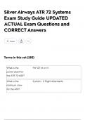 Silver Airways ATR 72 Systems Exam Study Guide UPDATED ACTUAL Exam Questions and CORRECT Answers