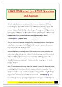 ASWB MSW exam part 1 2025 Questions and Answers