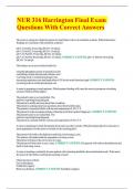 NUR 316 Harrington Final Exam Questions With Correct Answers