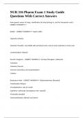 NUR 316 Pharm Exam 1 Study Guide Questions With Correct Answers&period;