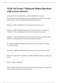 NUR 316 Exam 3 Maternal Infant Questions with correct answers 