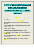NGWA STUDY GENERAL DRILLING EXAM ACTUAL 2025&sol;2026 QUESTIONS AND 100&percnt; CORRECT ANSWERS