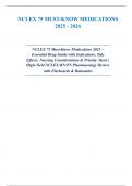 NCLEX 75 Must-Know Medications 2025 &ndash; Essential Drug Guide with Indications&comma; Side Effects&comma; Nursing Considerations & Priority Alerts &vert; High-Yield NCLEX-RN&sol;PN Pharmacology Review with Flashcards & Rationales