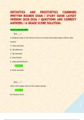 ORTHOTICS AND PROSTHETICS COMBINED WRITTEN BOARDS EXAM &sol; STUDY GUIDE LATEST VERSION 2025-2026 &sol; QUESTIONS AND CORRECT ANSWERS &sol; A GRADE SCORE SOLUTION&period; 