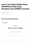 Level 4 Air Cadet Aviation Exam UPDATED ACTUAL Exam Questions and CORRECT Answers