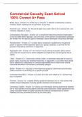 Commercial Casualty Exam Solved 100&percnt; Correct A&plus; Pass